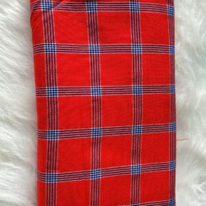 Masai deken uit Kenya  rood met blauw